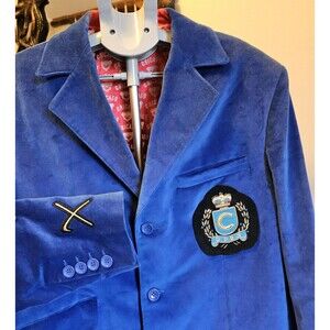 Red X Jacket Pikwakwad Chicago Cubs Blue Velvet Bullion Patch Blazer Mens 2XL